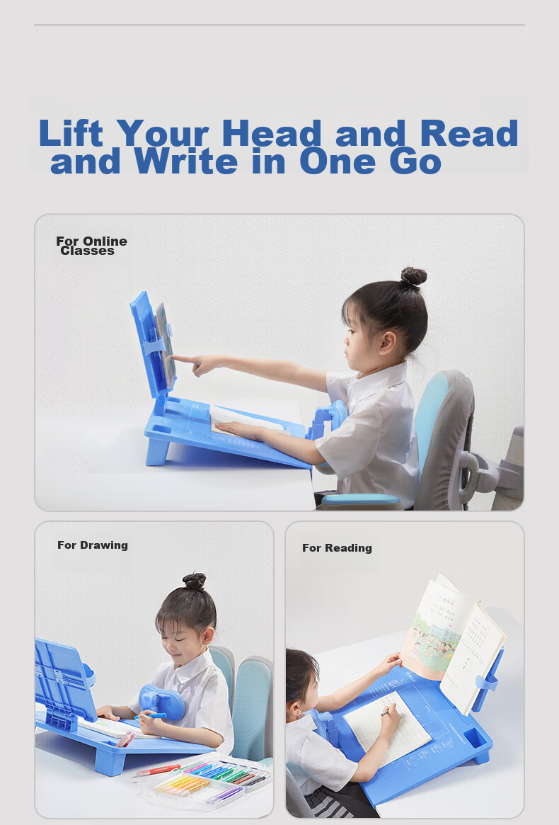 Maotaizi Gold 12° Posture Corrector for Children's Writing Position, Elementary School Student Homework Anti-Nearsightedness Low-Headed Study Desk Reading Stand, Birthday Gift 19