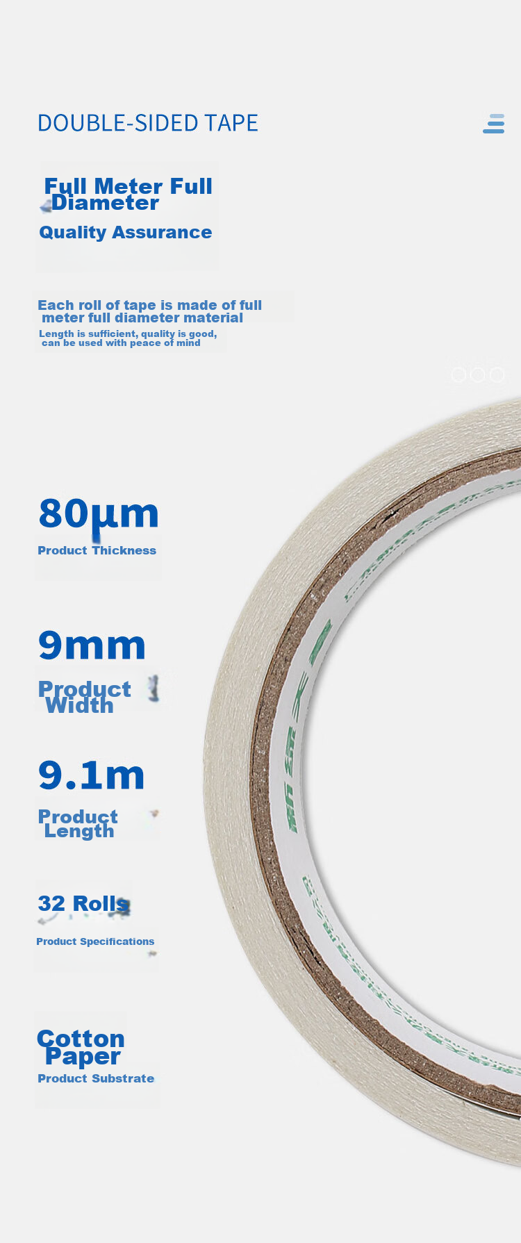 TANGO (TANGO) Cotton Paper Strong Double-Sided Tape, 12mm, 10 Rolls, Easy to Tear by Hand, Office And Study Use, Double-Sided Tape, Strong Adhesive And Easy to Peel Off 6