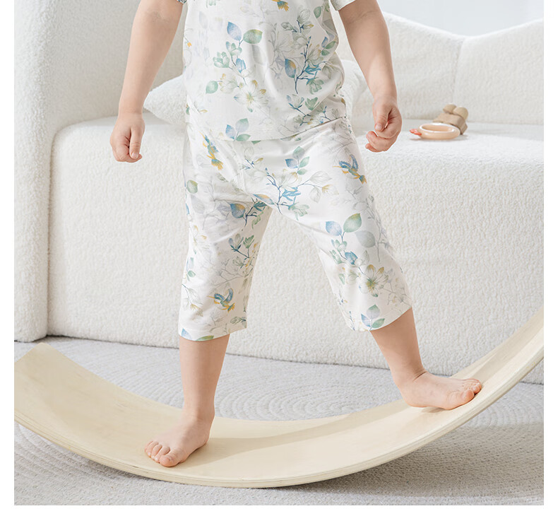Beitaisi Children's Pajamas, Summer New Style Breathable, Thin Boys' Clothing, Girls' Short-Sleeve Youkesi Home Wear Set 7