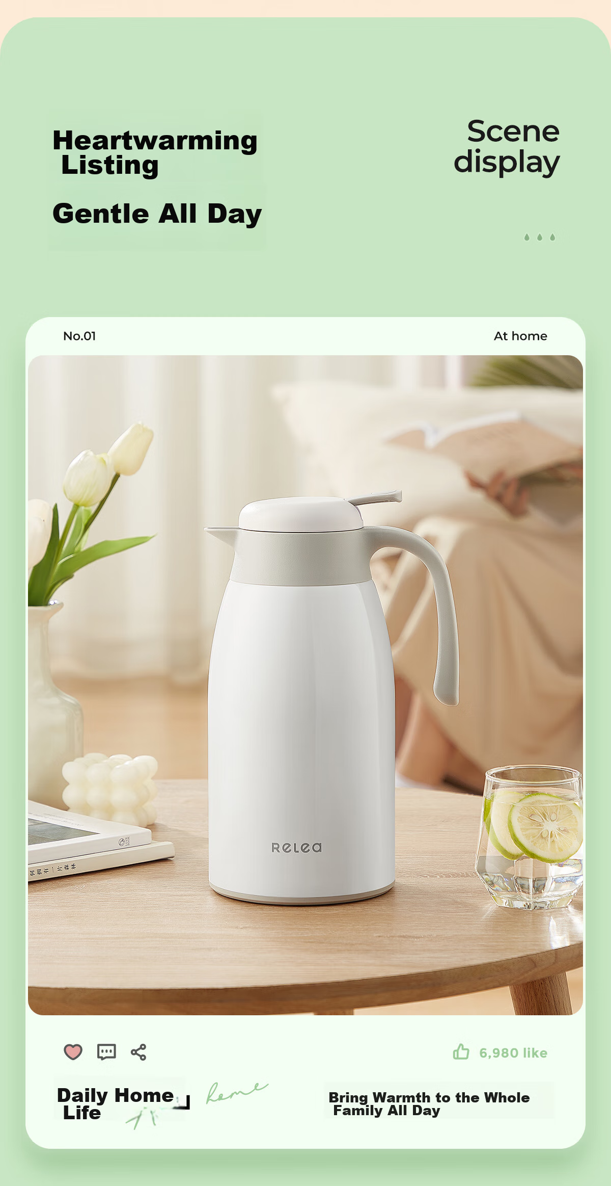 RELEA Insulated Bottle, 2.2L Large Capacity, Stylish Design, for Home And Dormitory Use, Hot Water Thermos, Portable Outdoor Insulated Bottle, Mid-Autumn Festival Gift 10