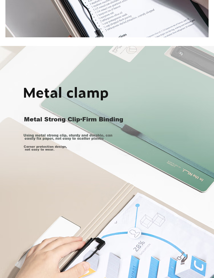 Deli Clipboard, A4 Landscape Size, Strap Fixed, Can Hold 70 Sheets, PP Material, Thickened Writing Pad, for Office Meetings And Exams, Document File Storage Folder, Blue 4