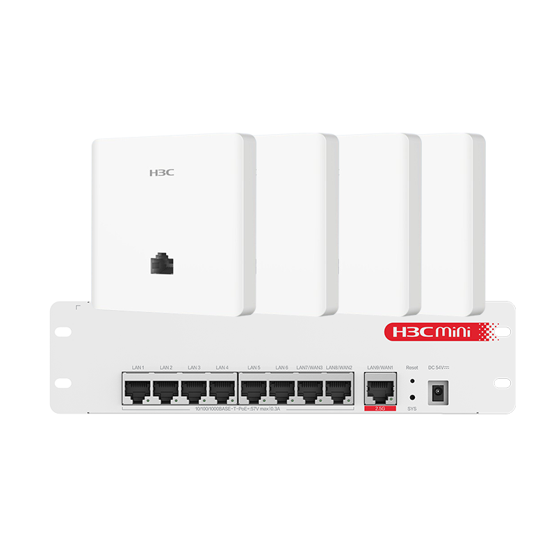 H3C Whole-House WiFi Set, Wireless AP Panel, Gigabit Dual-Band 3000M AC + AP Set, 1-To Router AP3000L-U*4+AC1109L-P