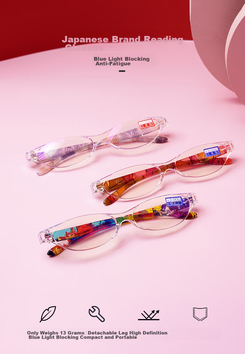 Jingpintang Blue Light Blocking Reading Glasses for Women, Ultra-Light Frameless Fashionable Cat-Eye Reading Glasses JD Self-operated Flagship Store Authentic 250 Degree 5