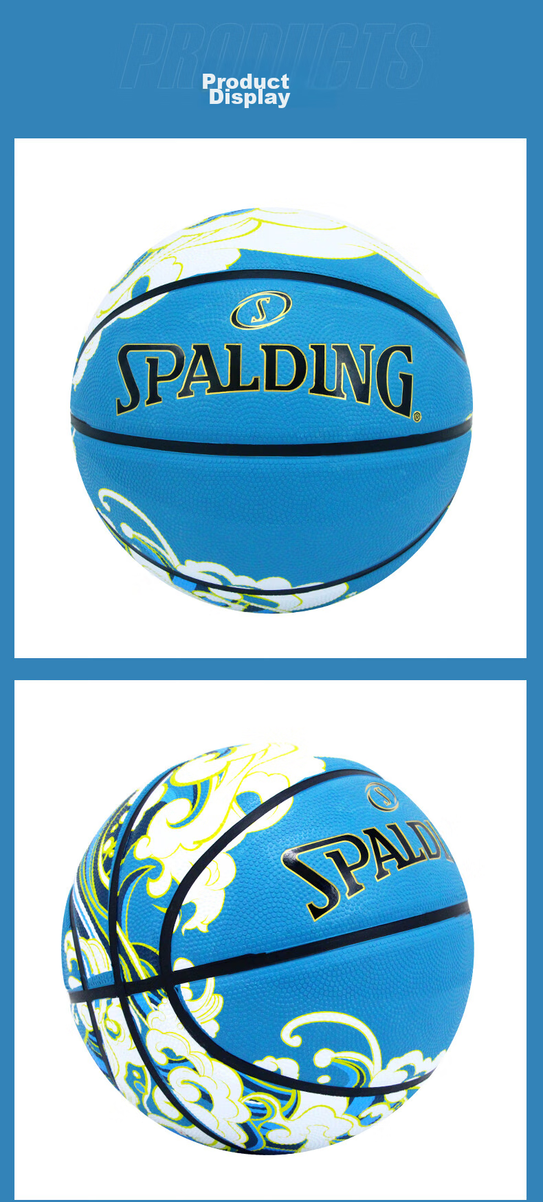 SPALDING Flame Outdoor Rubber Size 7 Basketball, 84-758Y 7