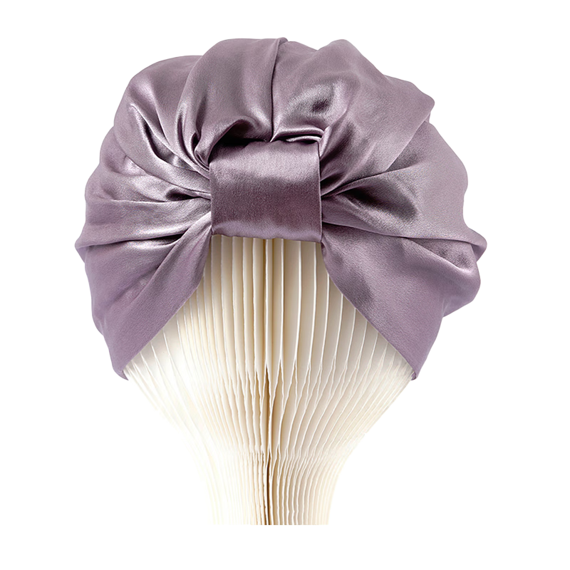 Sangshang Silk Sleep Cap, Maternity Hat, 22 Mm, 100% Mulberry Silk, Hair Protection, Sleeping, Windproof, Post-Chemotherapy Head Cover, Lavender Purple