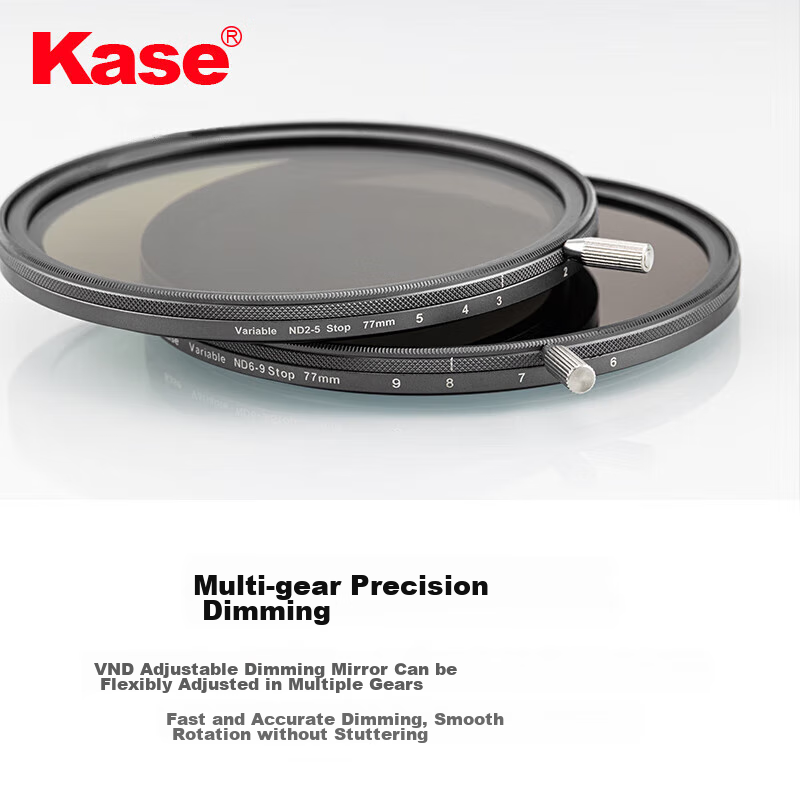 Kase Magnetic Neutral Density Filter, Adjustable ND3-1000, 1.5-10 Stops, 77mm ND Filter, Medium Gray Density Filter, Low Color Temperature, Long Exposure, Water Flow, Slit Slow Shutter