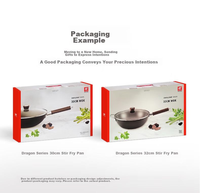 ZWILLING Iron Wok Stir-Fry Pan Flat Bottom Non-Coated Chinese-Style Compatible with Induction And Gas Stoves Dragon Iron Wok Dragon32cm 21