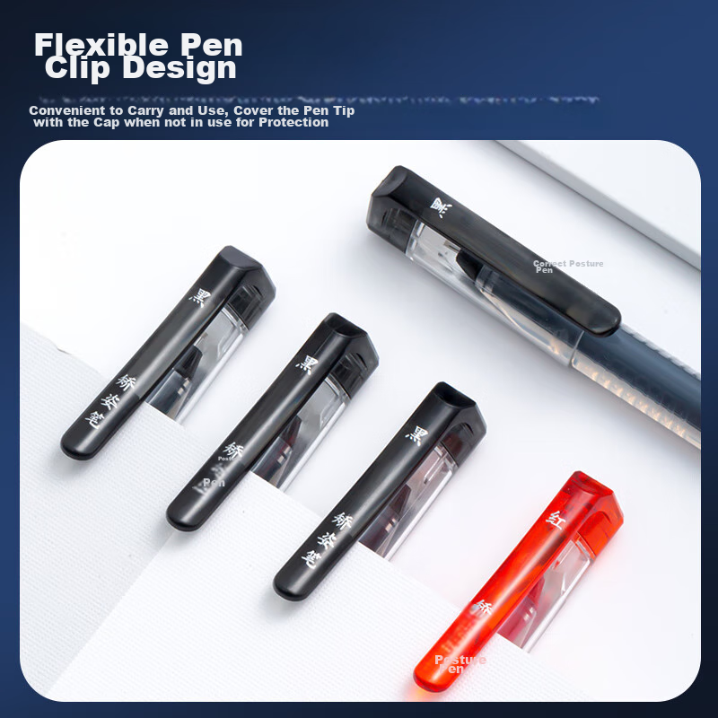 AIHAO Full Needle Tube Signature Pen, 0.5mm Triangular Barrel, Large Capacity Black Carbon Ink Pen, Student Super Writing Water-Based Pen, 60 Pieces, 47930 4