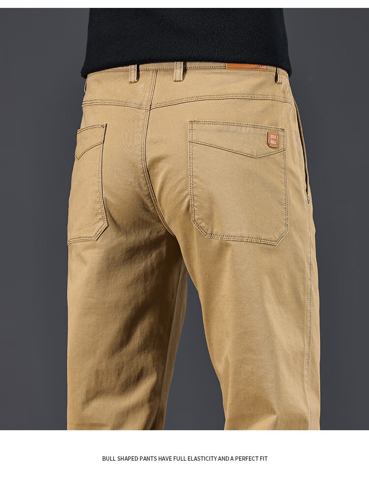 JEEP High-End Men's Casual Pants, New Spring 2026 Style, Loose Straight-Leg, Light Business Pure Cotton Trousers for Me 20
