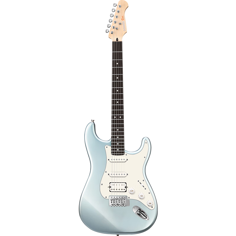 DONNER Q1 Electric Guitar Single Tremolo Series ST Adult Beginner Guitar for Men And Women, Laurel Wood, Metallic Blue