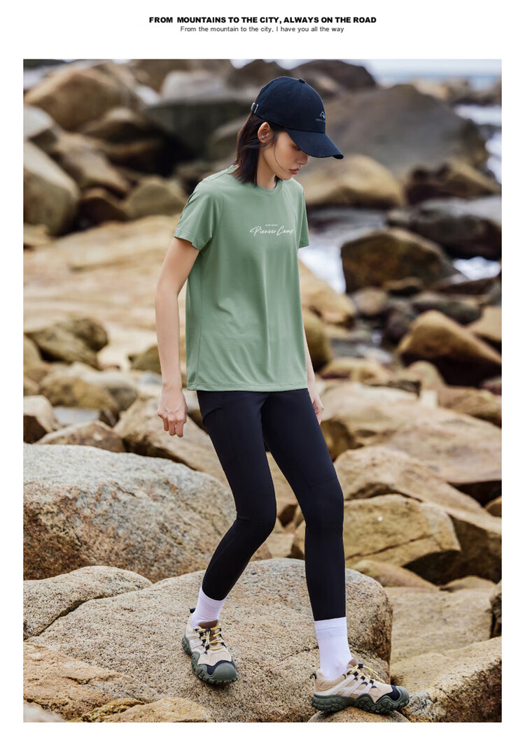 Pioneer Camp Quick-Dry Women's Round Neck T-Shirt, Lightweight Summer Undershirt, Breathable Outdoor Hiking Sports Top, White, M 19