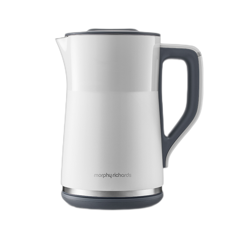Morphyrichards Electric Kettle, Household Water Boiler, 1.5L Stainless Steel 304 Double-Layer Anti-Scalding, Real-Time Temperature Display, Boiling Kettle MR6070 White