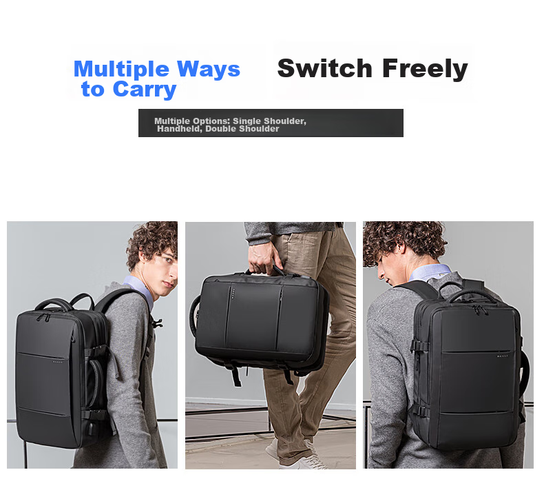 Bange Men's Large Capacity Multifunctional Travel Bag, College Student 16-Inch Laptop Gift, Computer Backpack, Small Gray 10