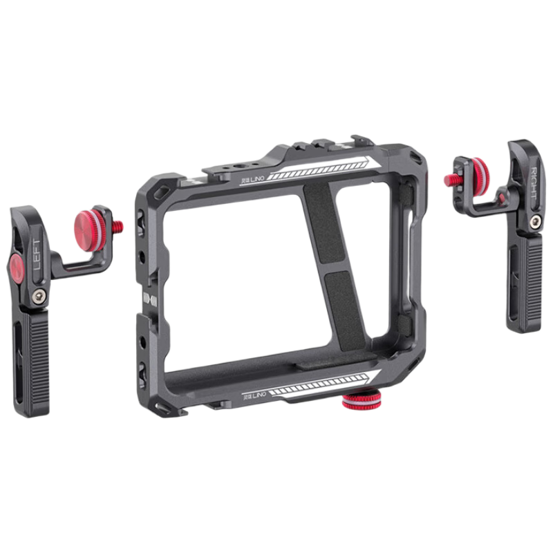 Ulanzi Lino Metal Rabbit Cage with Fill Light, Dual-Light Kit, Handheld Camera Rabbit Cage for Apple Phones, Horizontal And Vertical Shooting, Photography, Vlogging, And Live Streaming
