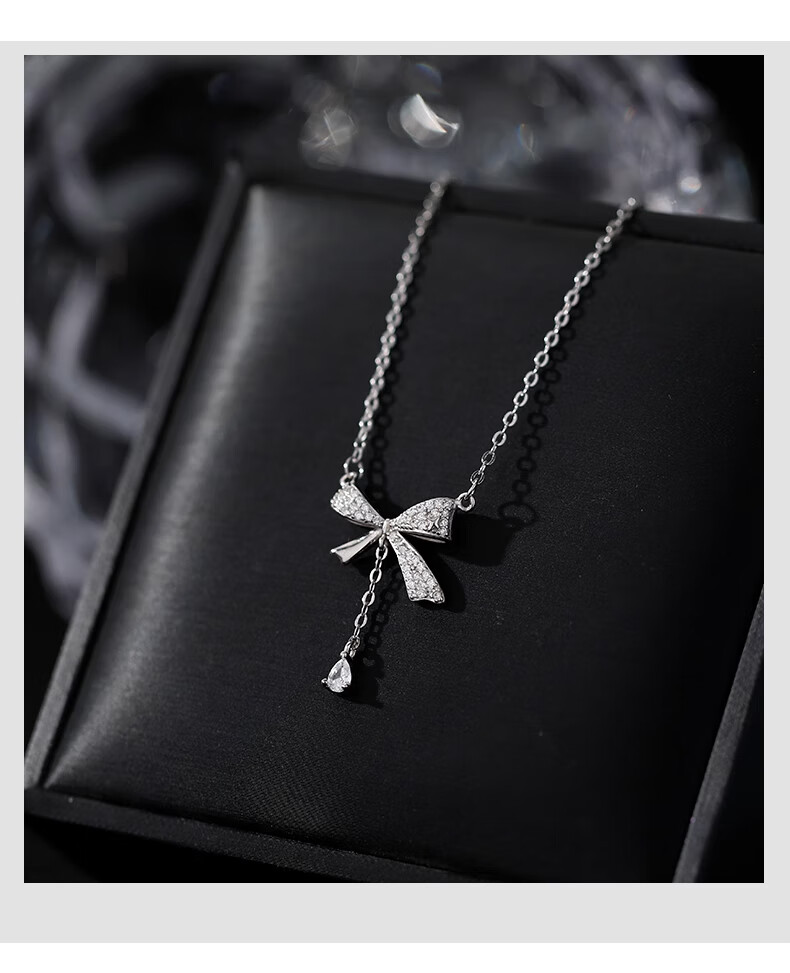 Dijing Runaway Princess 99 Sterling Silver Necklace for Women, Collarbone Chain with Elegant Butterfly Pendant, Birthday Gift for Girlfriend 10