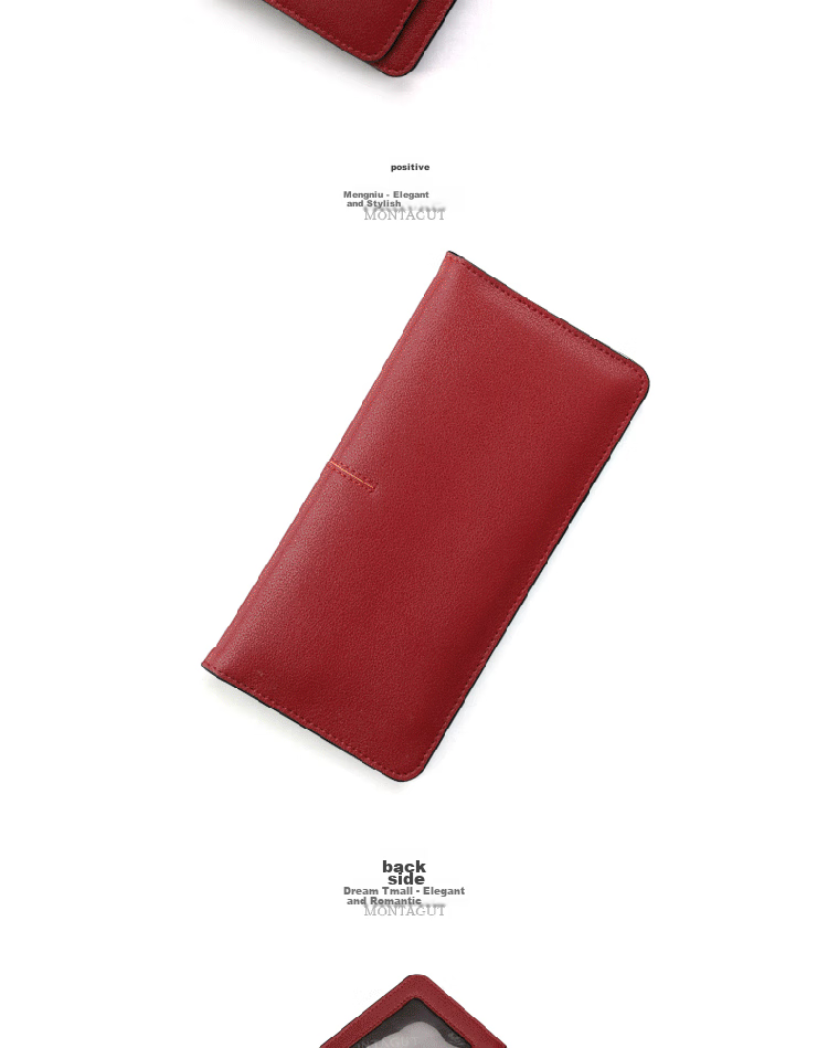 MONTAGUT Women's Wallet [Gift Box], New Genuine Leather Long Card Holder, Birthday Gift for Women, Red Color, Practical for Zodiac Year 11