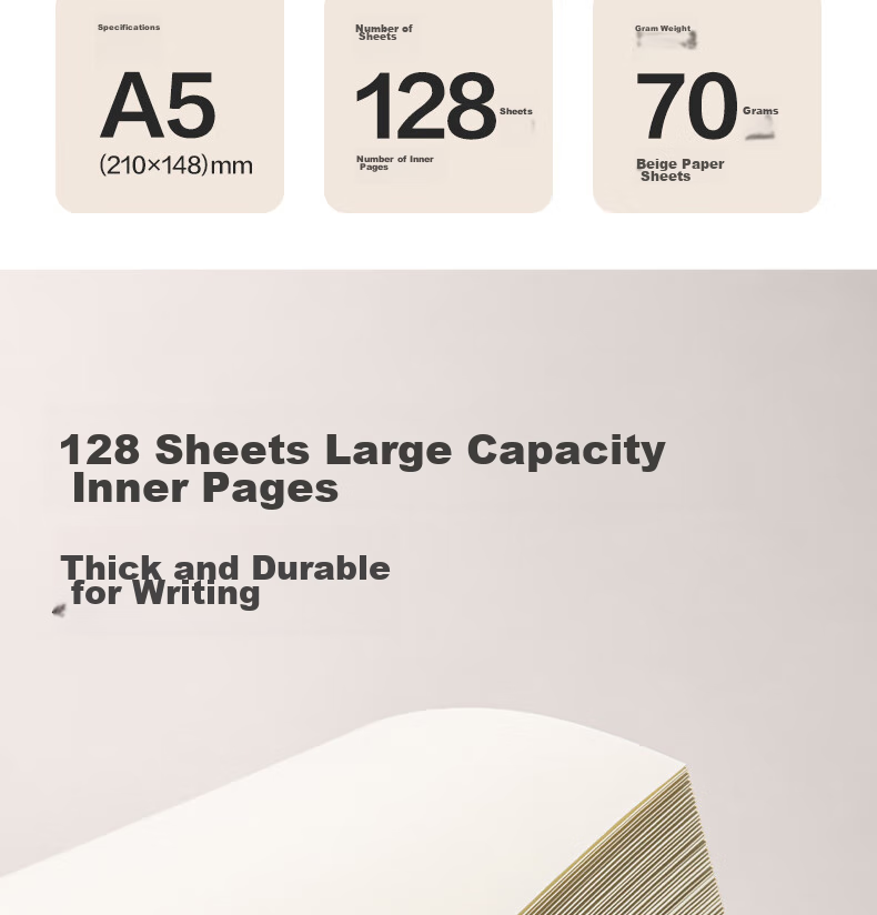 Deli A5/128 Sheets Kraft Paper Blank Wirebound Notebook/Exercise Book/High School And Middle School Draft Notebook JA5128 High School Student Learning Essential 3