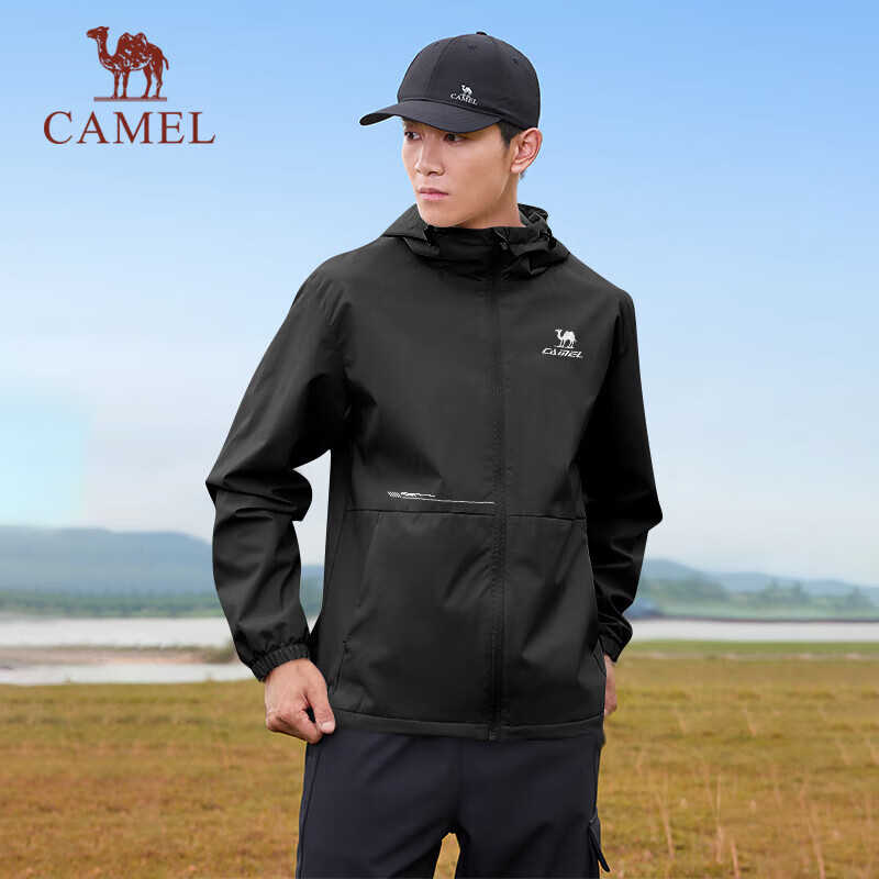 CAMEL Sports Jacket, New Style for Men And Women, Spring And Autumn Collection, Slim Fit, Fleece-Lined Casual Jacket, Outdoor Water-Repellent Hiking Wear, Windbreaker