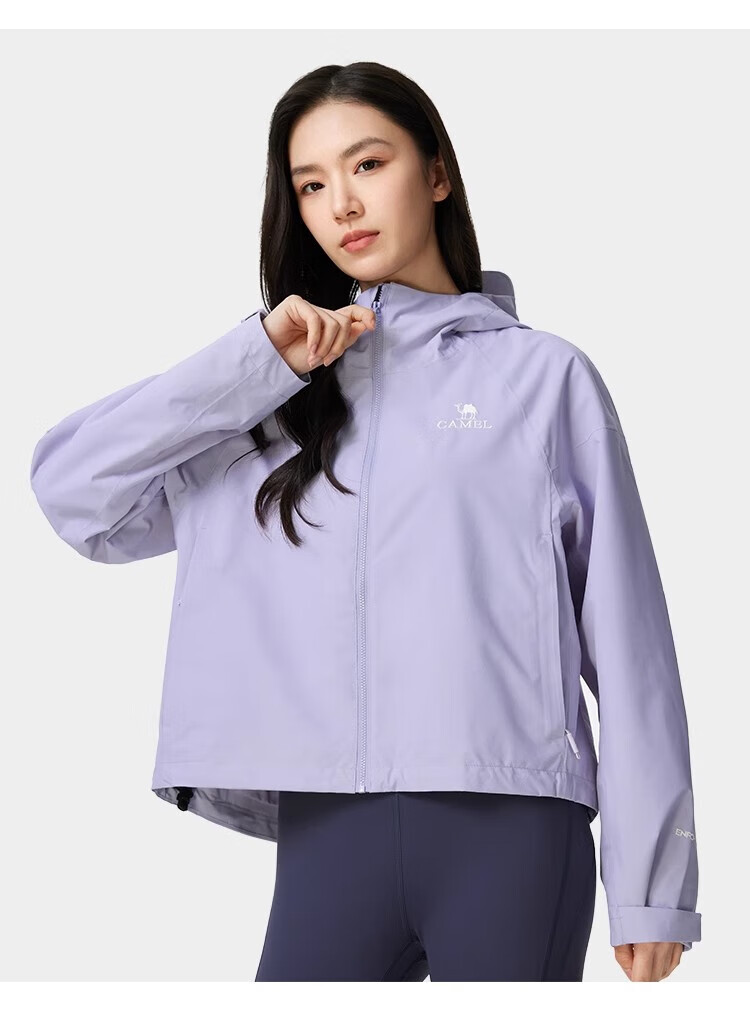 CAMEL Women's Single-Layer Windproof And Waterproof Outdoor Hardshell Jacket, Spring And Summer New Style Short Coat 14