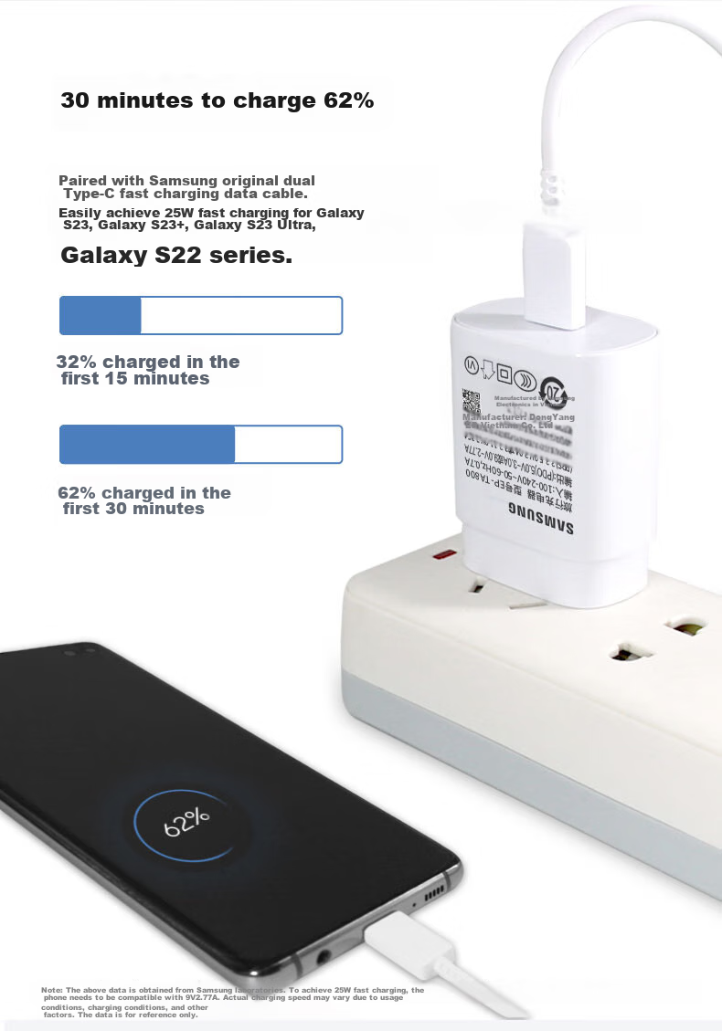 SAMSUNG 25W Original Charger Set, GaN Super Fast Charging, Accelerated Charging Type-C Compatible with S23/S24/S25 And S26 Series Phones And Tablets, Black 2