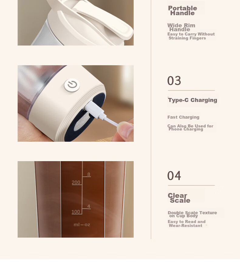 TEOTM Shaker Cup, Automatic Shaker Cup, Electric Shaker Cup, Rechargeable Magnetic Shaker Cup for Coffee Beans And Milk Powder 12