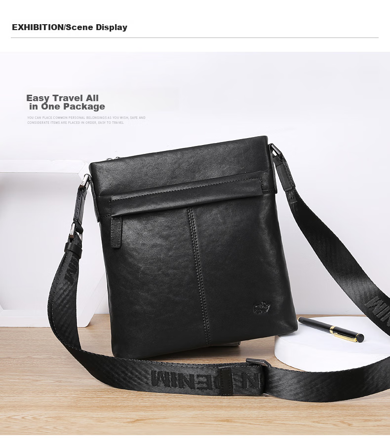Meizhouyeniou Men's Single Shoulder Bag, Top-Grain Leather Casual Shoulder Crossbody Bag, Business Men's Bag, Birthday Gift for Boyfriend 8