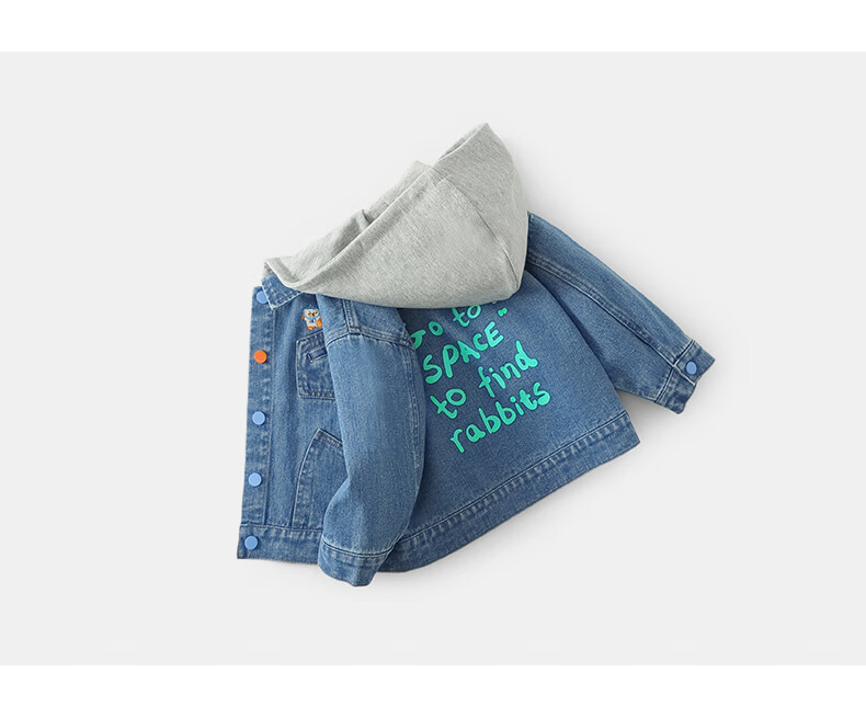 Ciciibear Boys' Denim Jacket, Baby Spring And Autumn Hooded Coat, Children's Autumn Clothing, Fall Season Wear 8