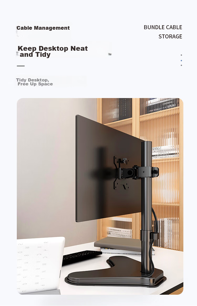 ATSCORE Dual Monitor Stand, Computer Stand without Drilling, Height Adjustable Stand, Monitor Riser, Screen Support, Left And Right Dual Screens, 15-30 Inches 7