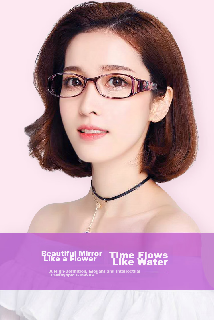 Mr. PuTian Anti-Blue Light Reading Glasses for Women, High-Definition Presbyopic Glasses for Elderly, Purple, 150 Degrees (50-54 Years Old) 2