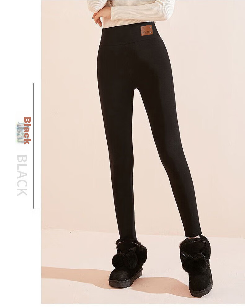 LangSha 25 Autumn Winter New Lamb Fleece Lined Leggings Thickened Warm High Waist Slim Fit Plus Size Cotton Pants for Women 15