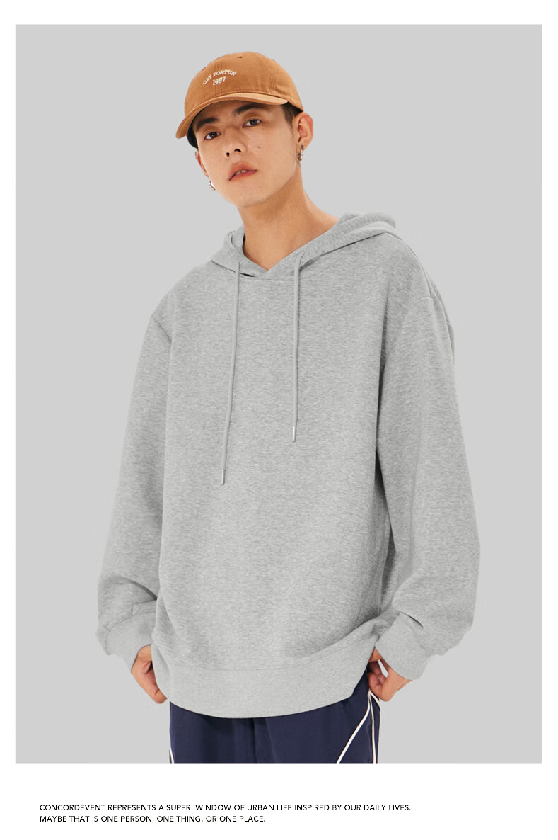 JEANSWEST LIFE Heavy Hooded Sweatshirt for Men, Slim Fit Versatile Loose Jacket for Couples, Outdoor Trendy Brand Top 19