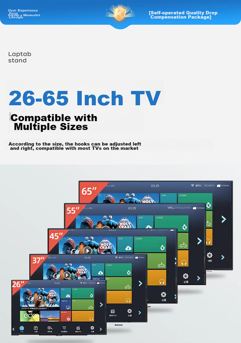 Beishi TV Mount (32-65 Inches), TV Ceiling Mount, 360° Rotation, Extendable Ceiling Bracket, TV Stand, Universal Mount for Multiple Brands 12