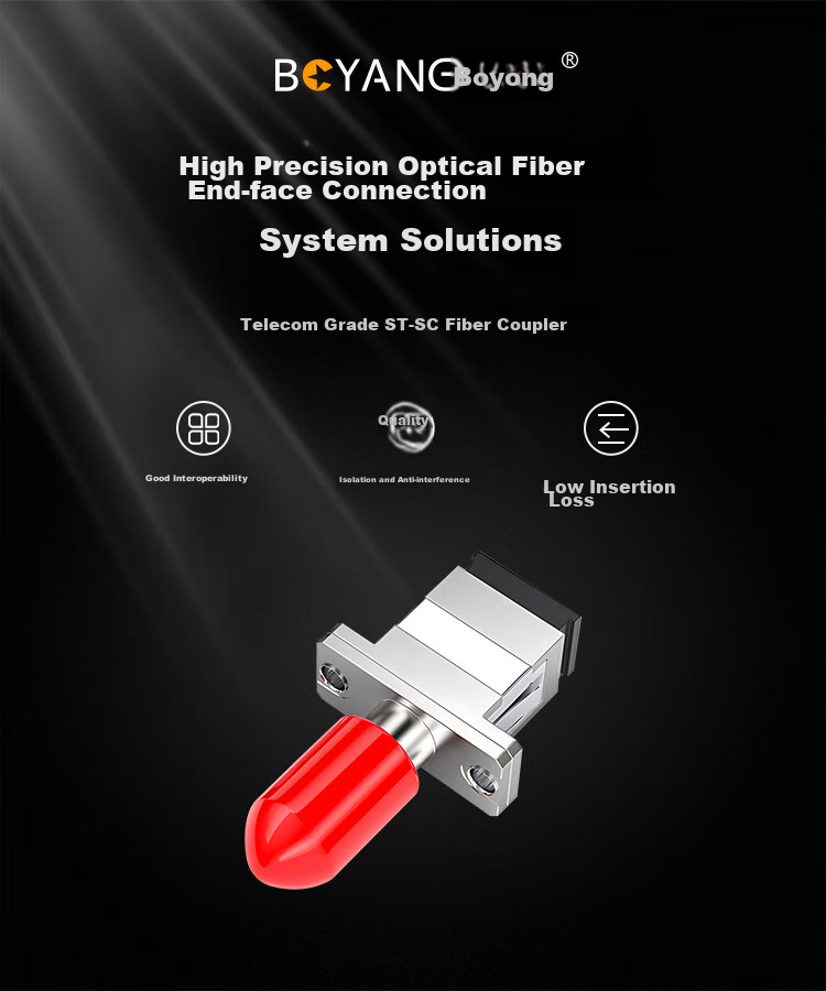 BOYANG Telecom-Grade ST-SC Coupler, ST-SC Interface, Fiber Optic Flange Adapter, Fiber Optic Extension Connector (Pack of 10), BY-F2110 1