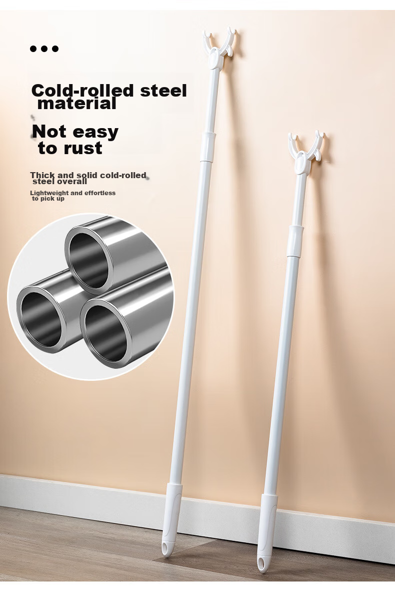 MENGTING Clothes Drying Rack Hanger, Extendable Clothes Support, Clothes Hanger Rod, Light Gray 10