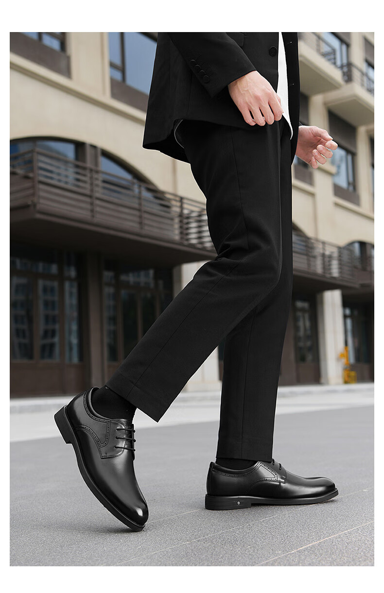 HLA Men's Leather Shoes British Style Business Classic Formal Wedding Groom Shoes HAAPXM1EBA070 Black Size 39 2