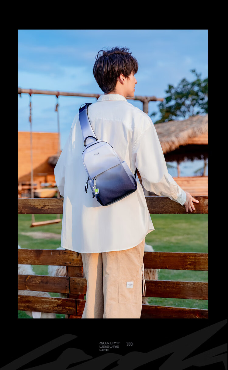 GOLF Chest Bag, Unisex Crossbody Bag, Gradient Shoulder Bag, Water-Resistant Phone And IPad Bag, Sports Waist Pack, Cycling Backpack 6