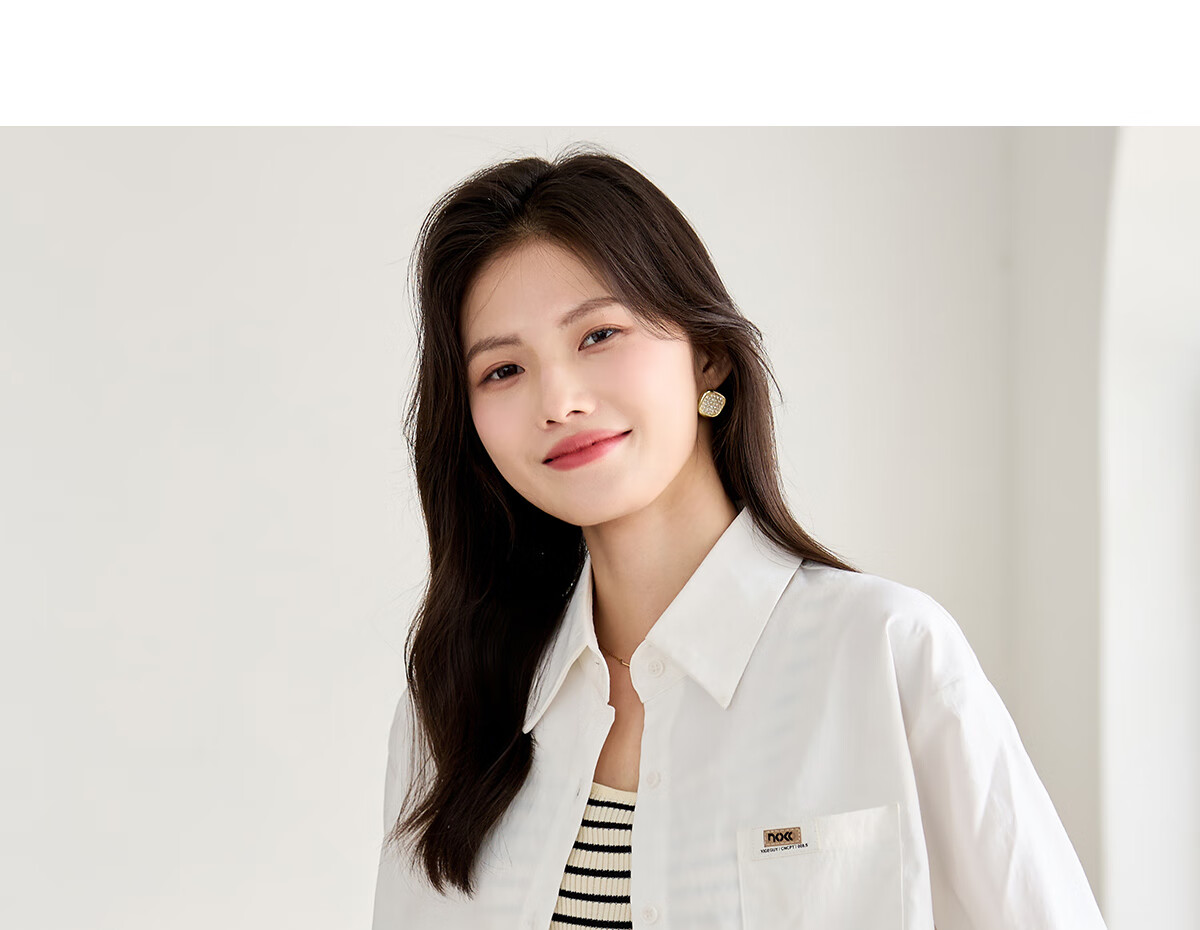 Taxiang Long-Sleeve Shirt for Women, Office Wear, Commuter White Shirt, Casual Loose Versatile Blouse Cardigan T141C2720 20