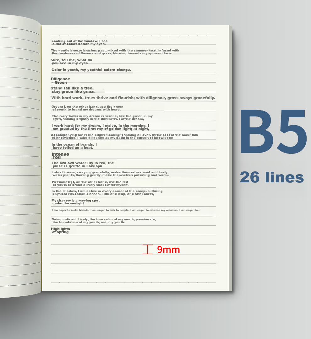 Faramon 5 B5 Notebooks, 50 Sheets Each, Thick Kraft Paper, Lined Pages, Soft Cover, Student Workbooks, Journal, Simple Office Notebook, 5 Books/red/250 Sheets 15