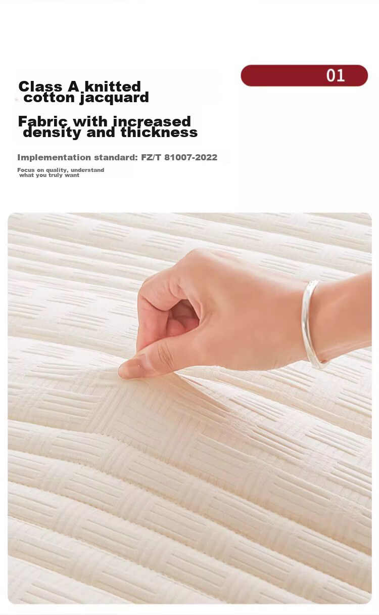 Wuyinliangpin Class A Fabric Knitted Jacquard Thickened Mattress Cover, Student Bedding, Dormitory Bed Pad, 1.8x2 Meters 4