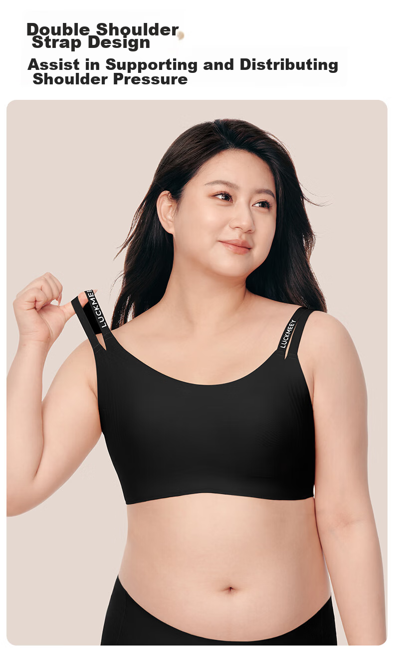 LUCKMEEY Plus Size Bra Full Coverage Large Breast Minimizer Double Shoulder Strap Rabbit Ear Bra Seamless Beautiful Back Comfortable Slimming Brassiere for Wome 13