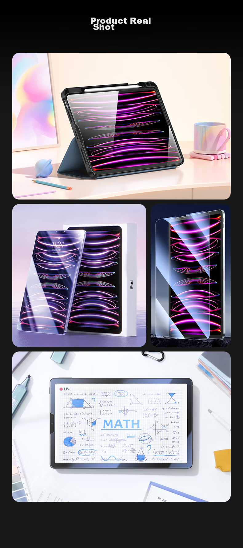 CangHua Tempered Glass Screen Protector for IPad Pro/Air4/Air5, Compatible with 11-Inch 2022/2021/2020 Apple Tablets, HD Anti-Fingerprint Protective Film 15