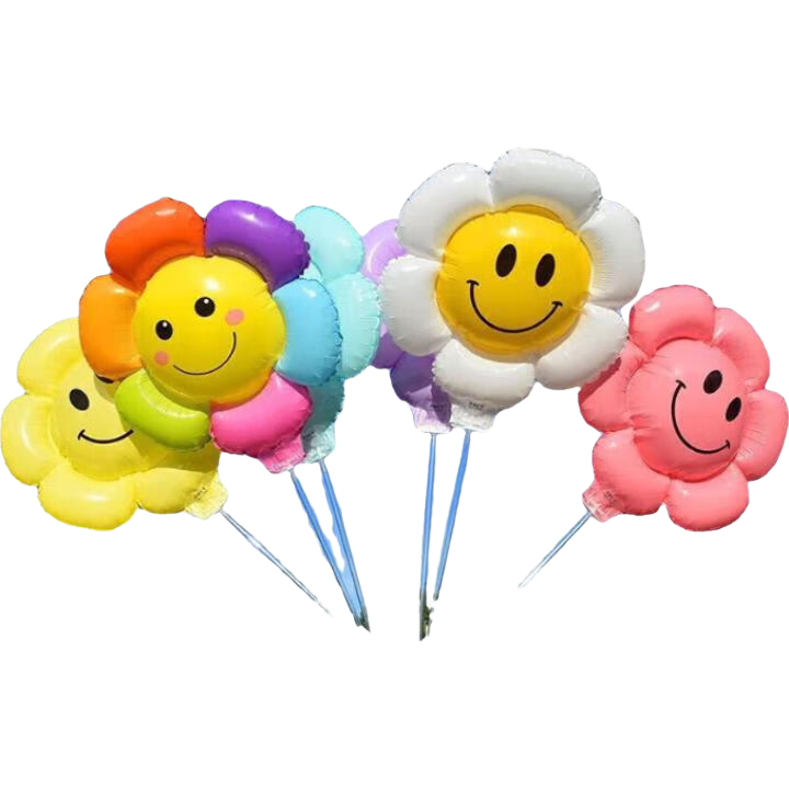 Kuyibao Sunflower Smiley Face Flower Balloon Daisy Outdoor Children's Birthday Photo Decoration, Sports Meet Spring Outing Outdoor Toy