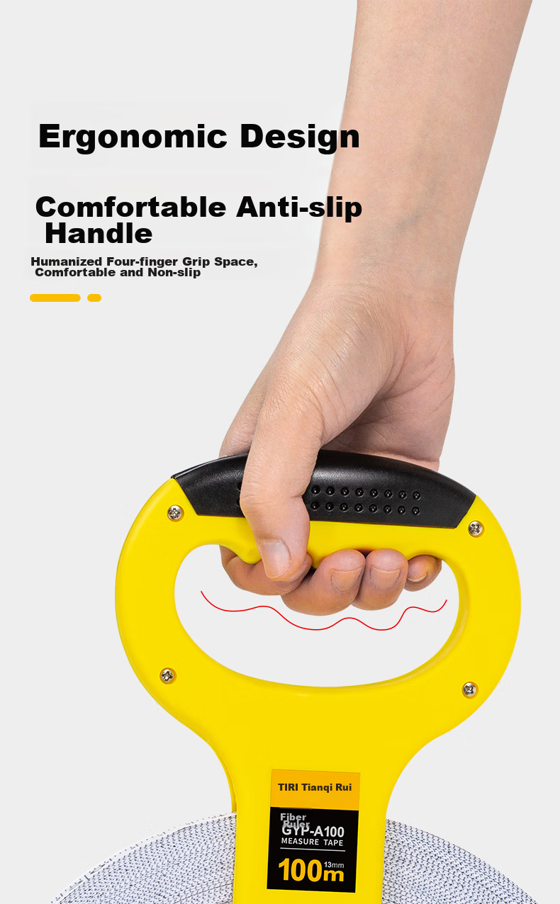 Tianqirui 100-Meter Handheld Fiber Tape Measure, Cross-Shaped Long Tape Measure, Engineering Ruler, Ground Measuring Tape, Leather Tape Measure, Ground Insertion Measuring Ruler 4