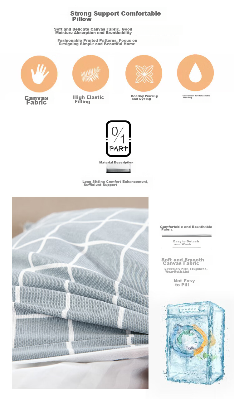 AVIVI Bed Headboard Cushion, Triangular Large Pillow, Soft Pack Bed Backrest Pad, Sofa Pillow, Lumbar Support, Waist Pillow, Backrest Pillow, Leisure Time 3