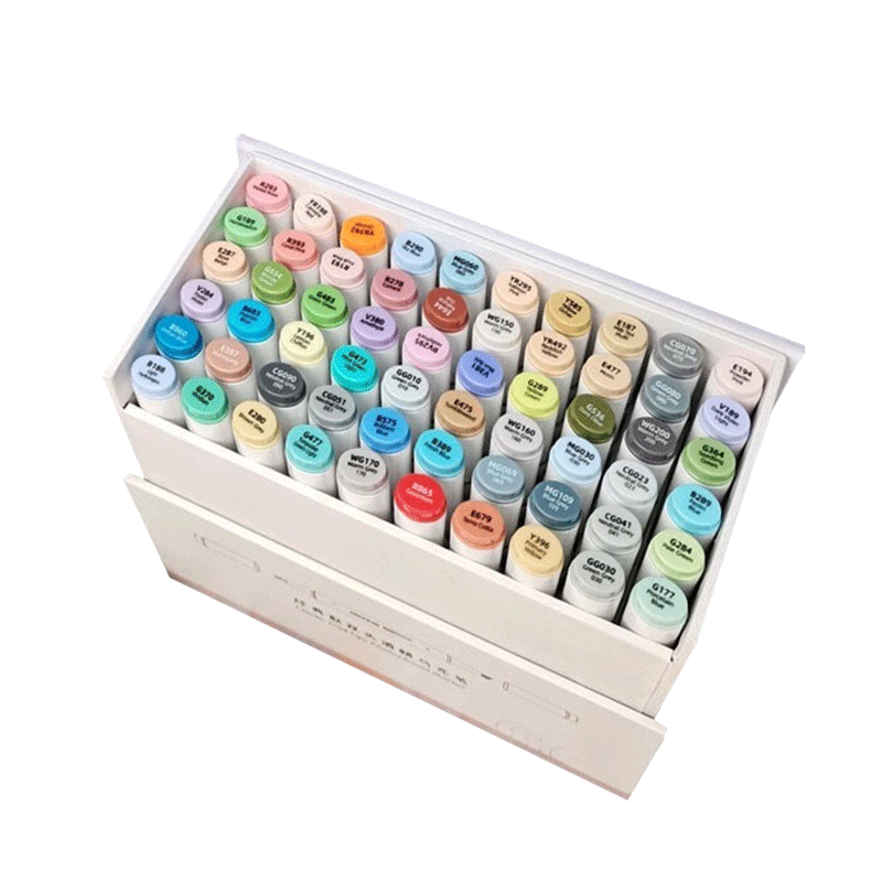 Aiersi IERS Standard Set of 107 Markers, Alcohol-Based Pens for Clothing, Gardening, Architecture, Interior Design Professional Kit, Standard Set of 60 Colors, Sketching, Watercolor Pens