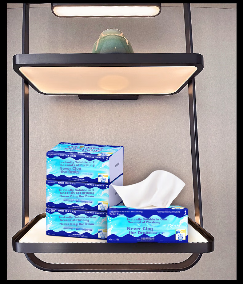 Rinuo Water-Soluble Facial Tissues, Whole Box, Mother And Baby Pull-Out Toilet Paper, 110 Sheets, 4-Ply, 6 Packs/unit 16