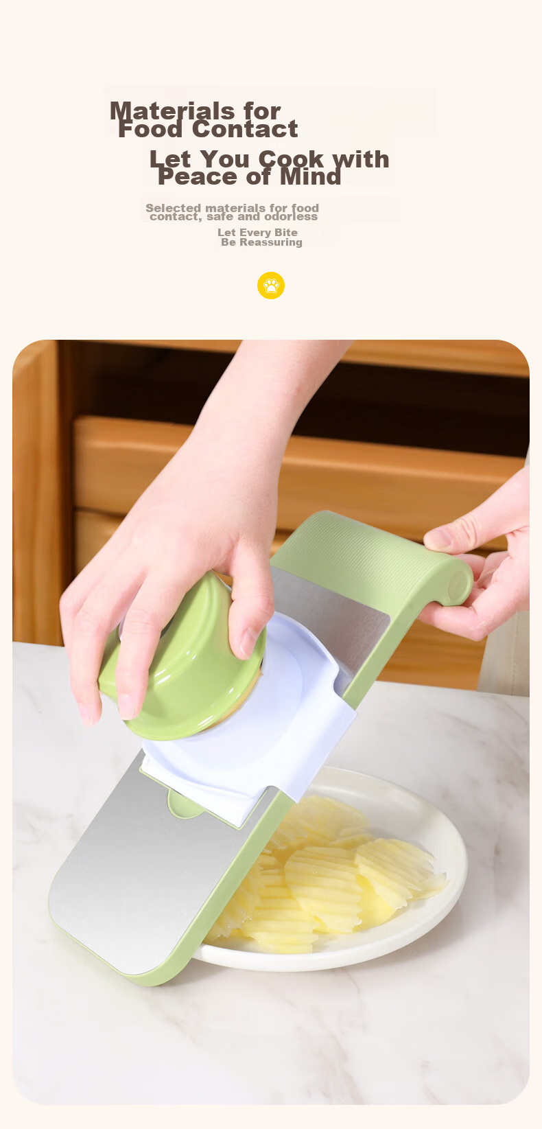 MAXCOOK Potato Slicer, Wavy Potato Cutter, Sweet Potato Waffle Cutter, French Fries Cutter, Slicer MCD1146 3