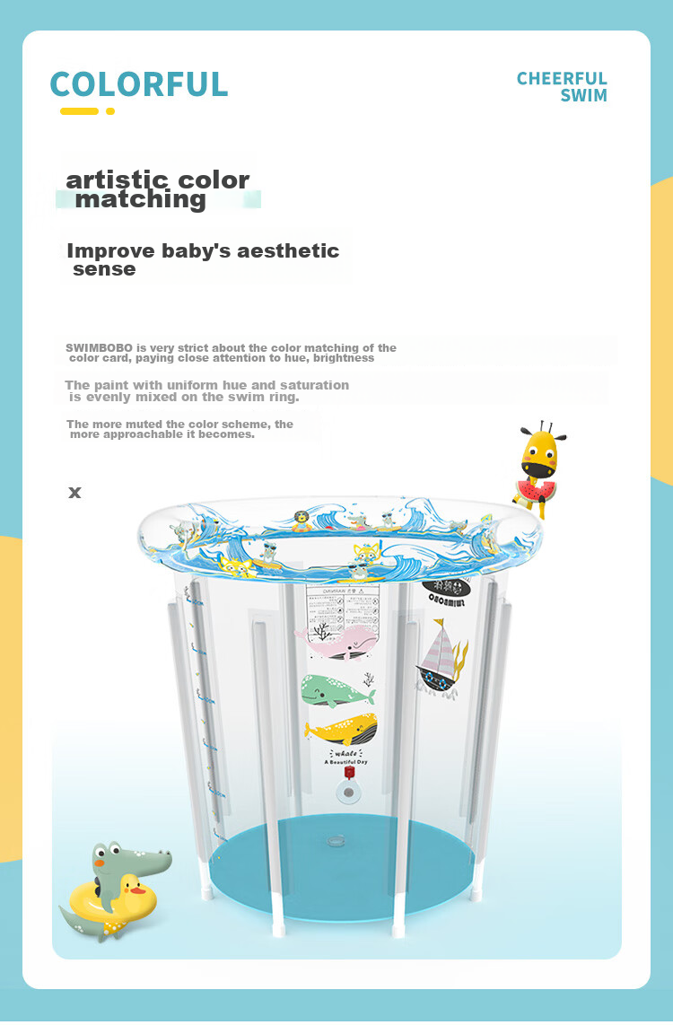 Kingpou Baby Swimming Pool, Foldable Frame Pool for Home Use, Children's Bathing Tub K6002 7
