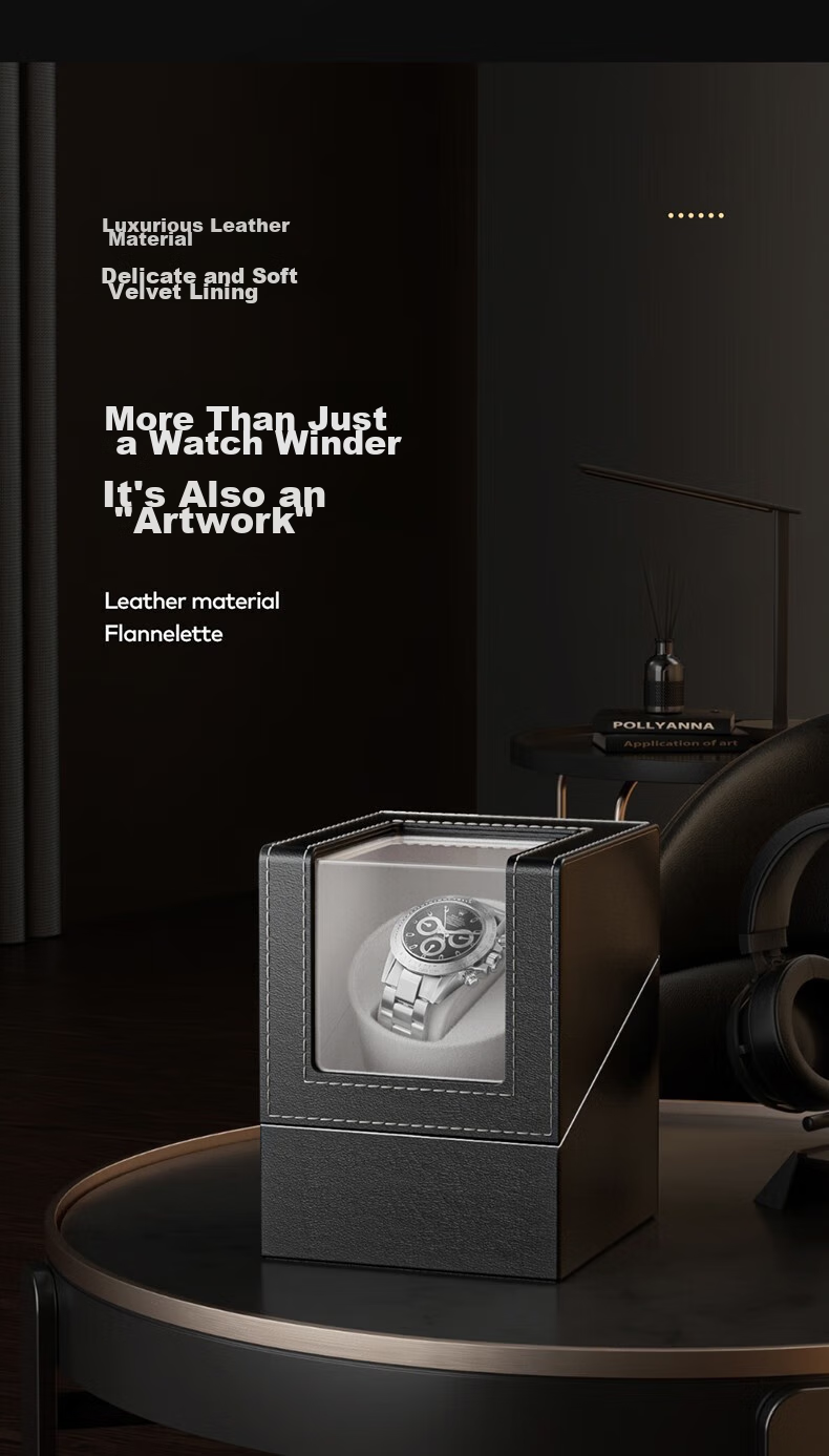 DUOJINJIANG Anti-Magnetic Silent Watch Winder, Dual Power (Plug-In And Battery), Imported Movement, Watch Storage Box, AI Smart Watch Care Device 4