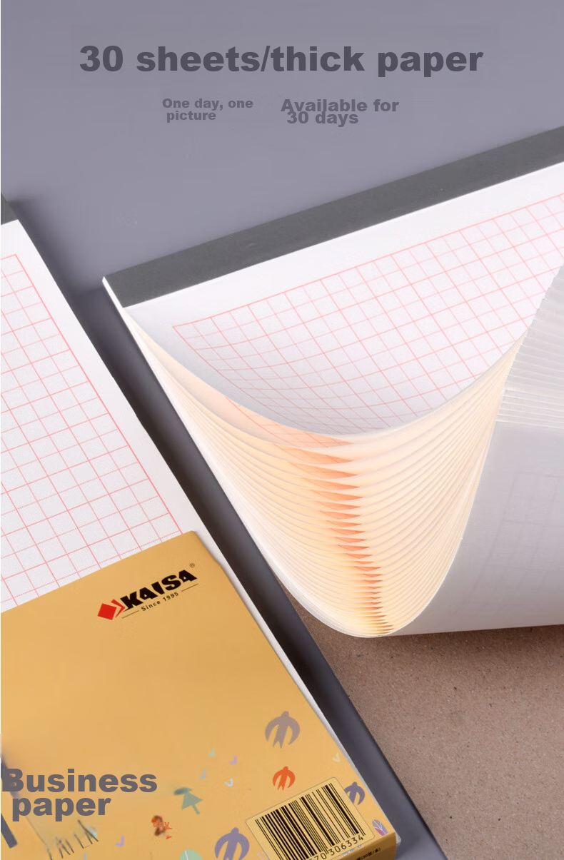 KAISA 16K/30 Sheets Grid Paper, 3-Pack, Hard Pen Calligraphy Practice Book, Copybook Paper, Thickened Fountain Pen Writing Practice Book, High School Student Grid Notebook, Artwork Paper 3